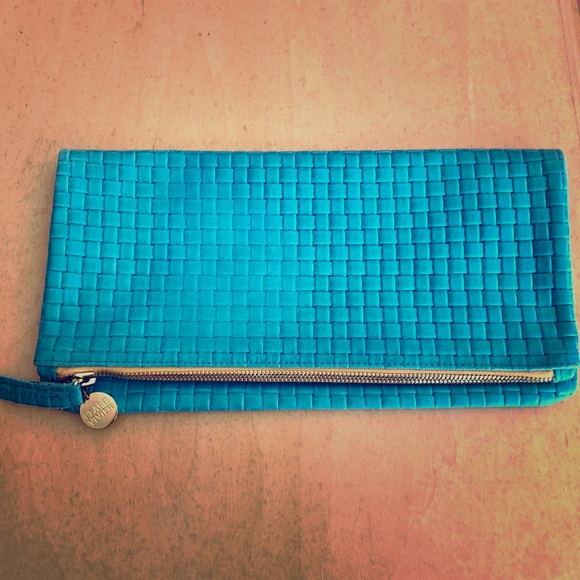 Clare V Handbags - Clare V Blue/Turquoise Foldover Clutch